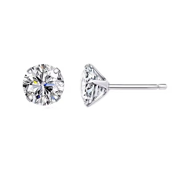 Elegant Silver Stud Earrings Set - Picture 10 of 16